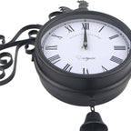Outdoor Iron Garden Clock - Creative Double-Sided Design